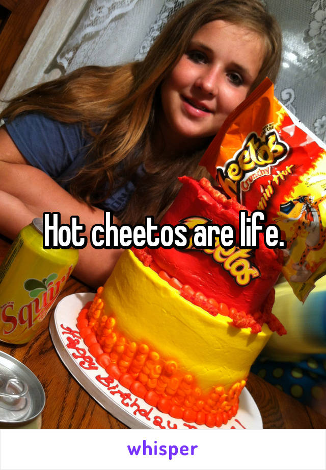 Hot cheetos are life.