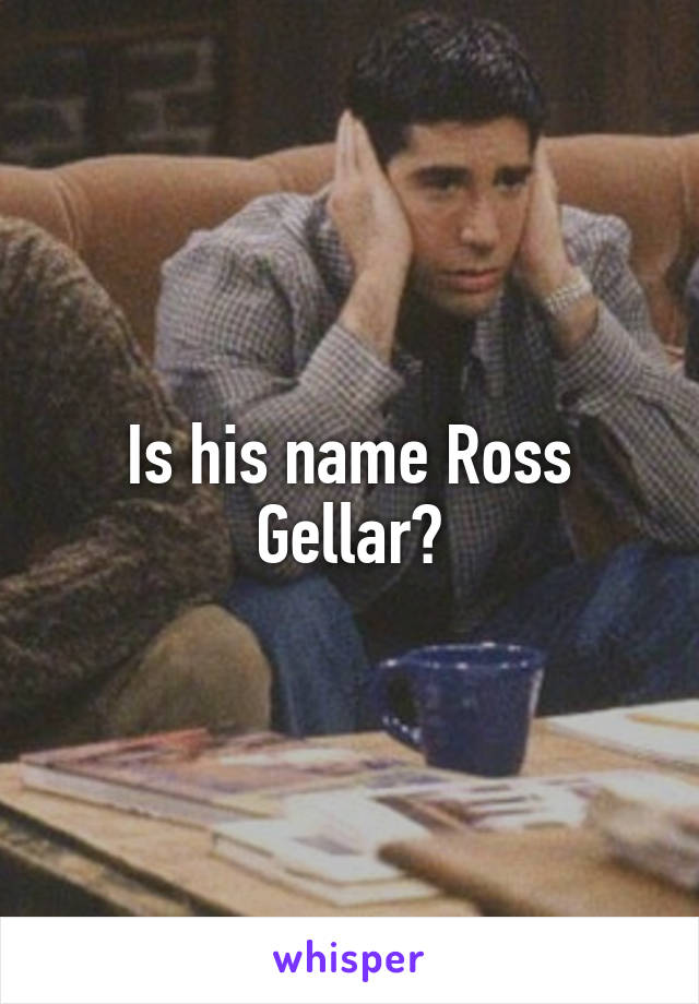 Is his name Ross Gellar?