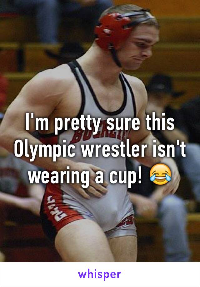 I'm pretty sure this Olympic wrestler isn't wearing a cup! 😂