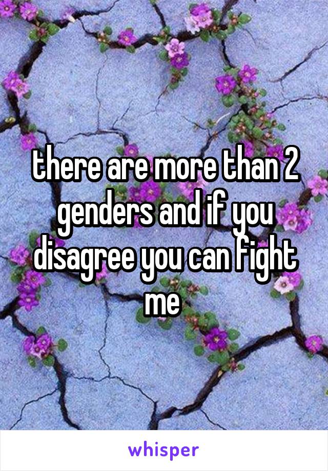 there are more than 2 genders and if you disagree you can fight me 