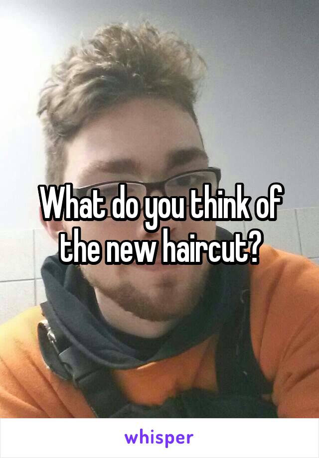 What do you think of the new haircut?