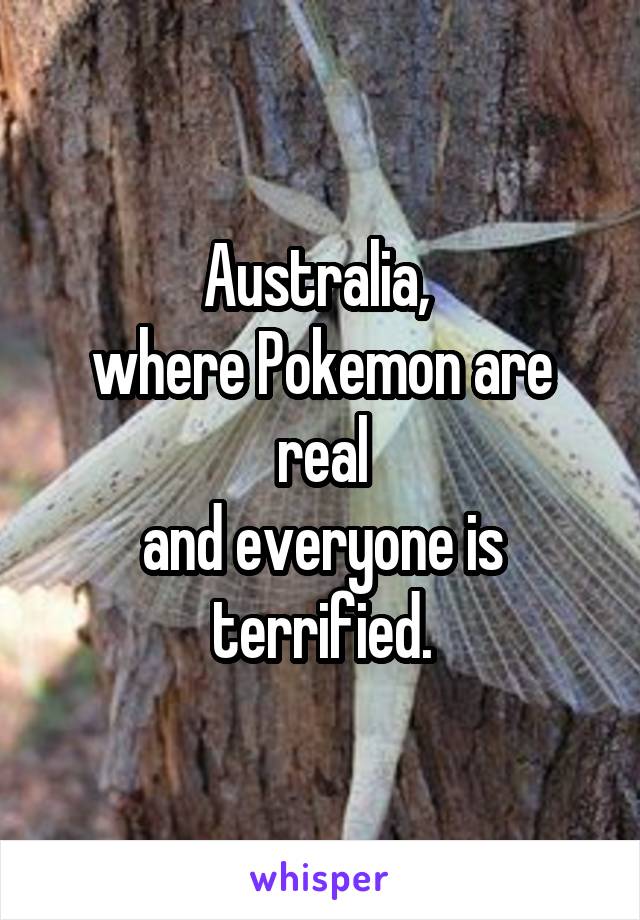 Australia, 
where Pokemon are real
and everyone is terrified.