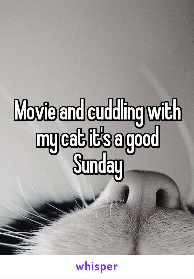 Movie and cuddling with my cat it's a good Sunday