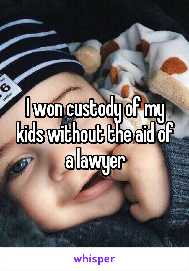 I won custody of my kids without the aid of a lawyer