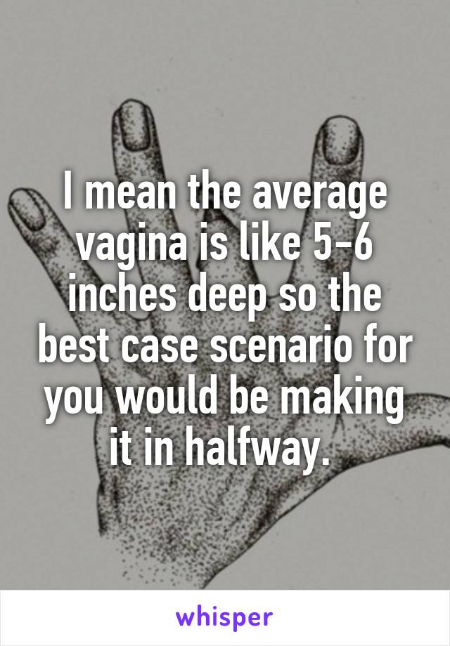 I mean the average vagina is like 5-6 inches deep so the best case scenario for you would be making it in halfway. 