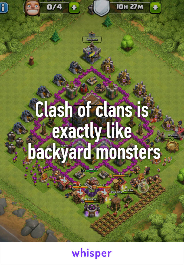 Clash of clans is exactly like
 backyard monsters