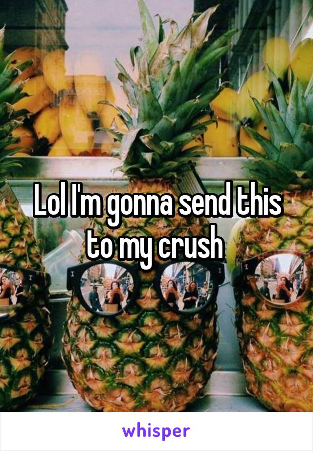 Lol I'm gonna send this to my crush 