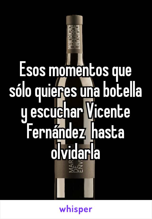 Esos momentos que sólo quieres una botella y escuchar Vicente Fernández  hasta olvidarla