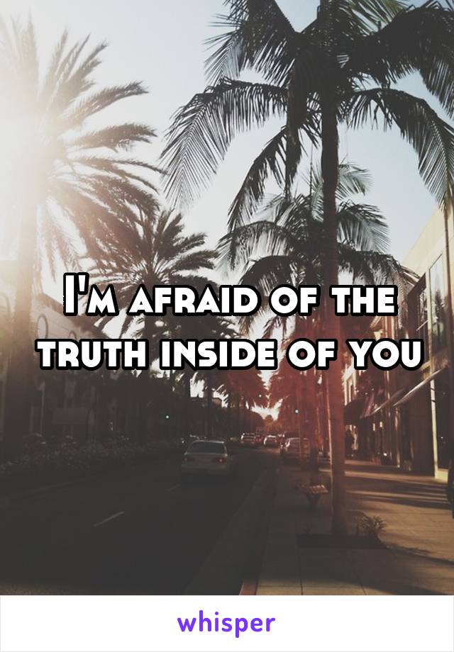 I'm afraid of the truth inside of you