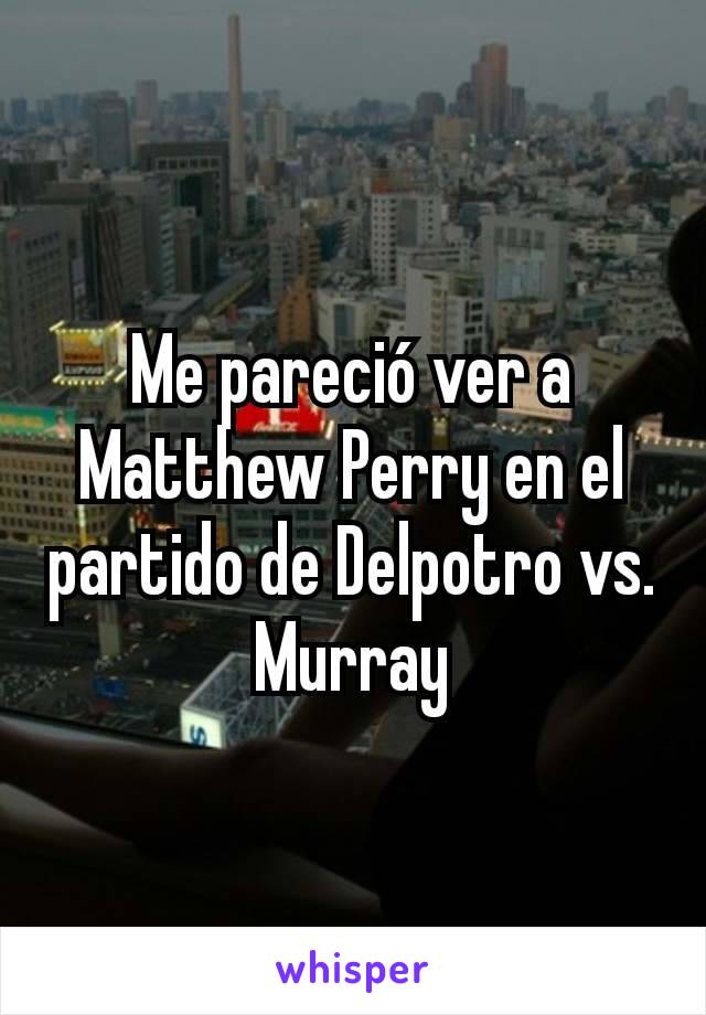 Me pareció ver a Matthew Perry en el partido de Delpotro vs. Murray