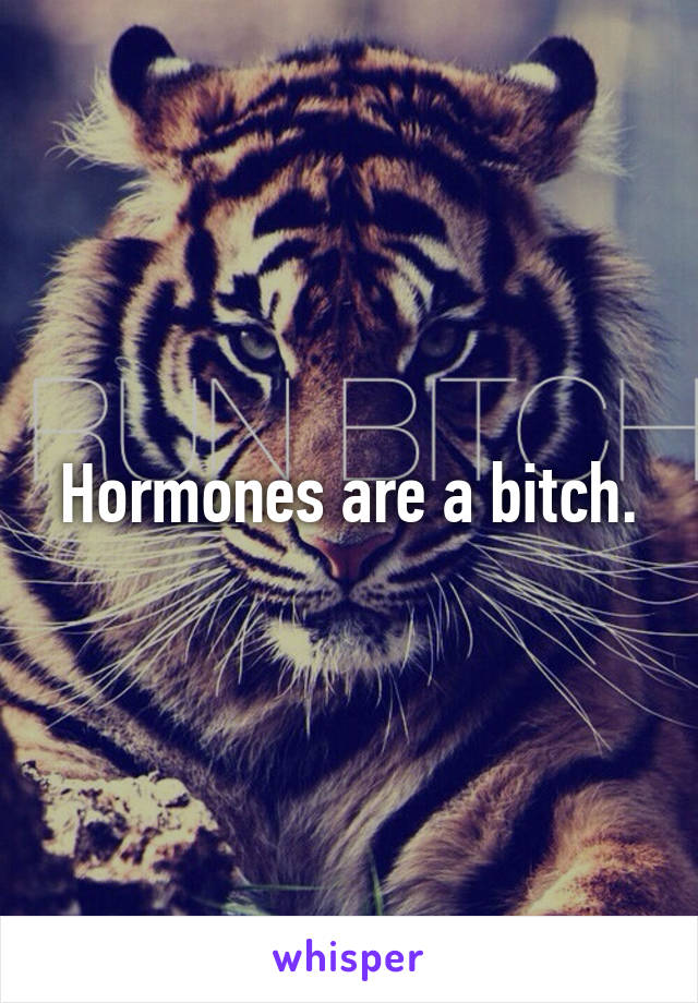 Hormones are a bitch.