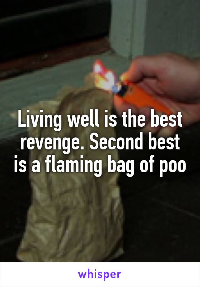 Living well is the best revenge. Second best is a flaming bag of poo