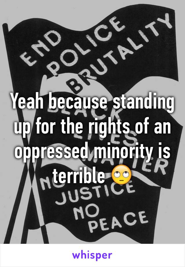 Yeah because standing up for the rights of an oppressed minority is terrible 🙄