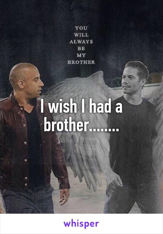 I wish I had a brother........