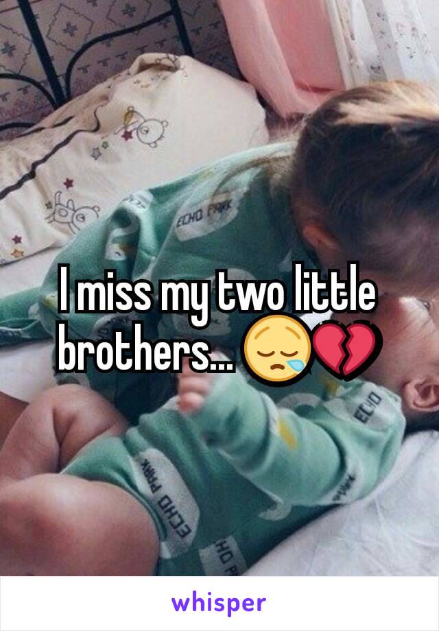 I miss my two little brothers... 😪💔