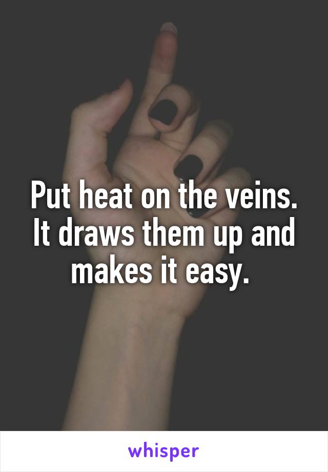 Put heat on the veins. It draws them up and makes it easy. 