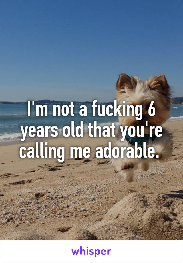 I'm not a fucking 6 years old that you're calling me adorable. 