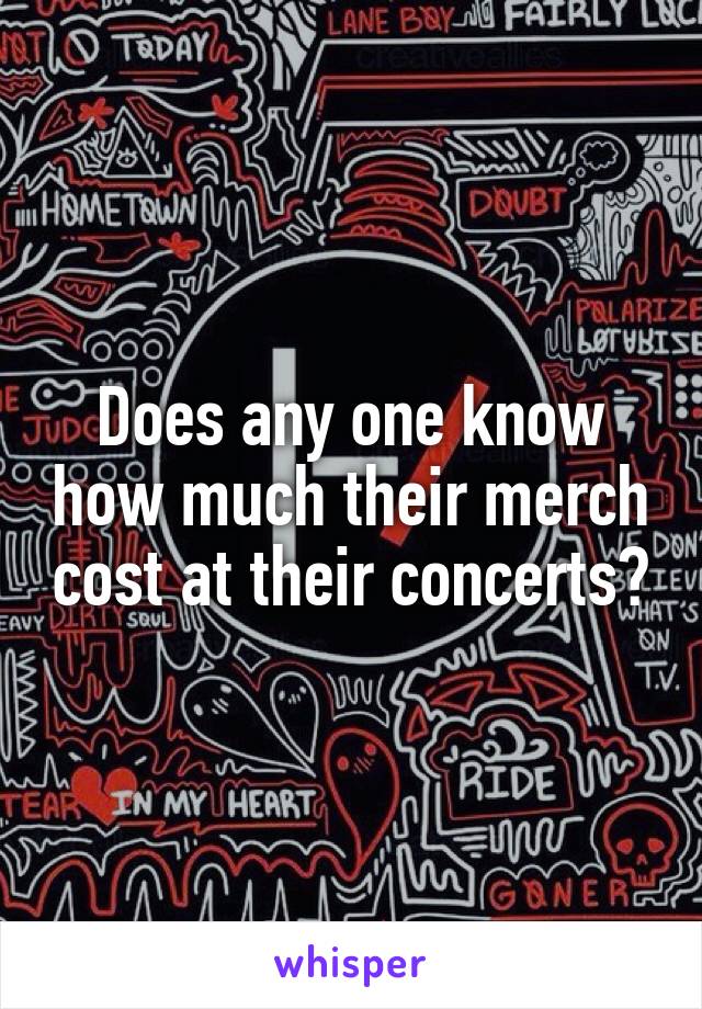 Does any one know how much their merch cost at their concerts?