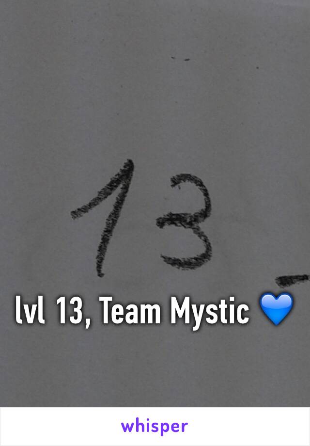 lvl 13, Team Mystic 💙