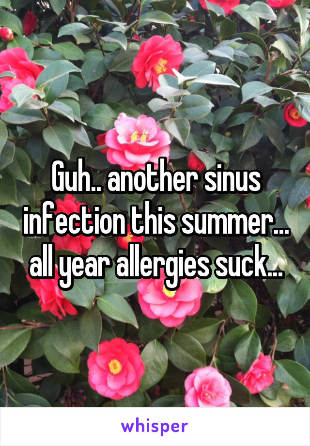 Guh.. another sinus infection this summer... all year allergies suck...