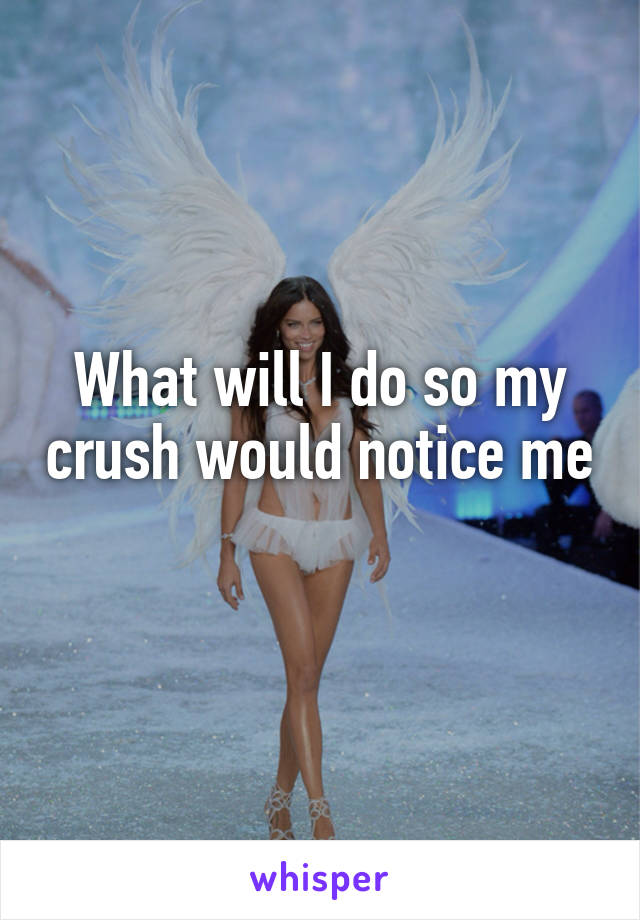 What will I do so my crush would notice me 