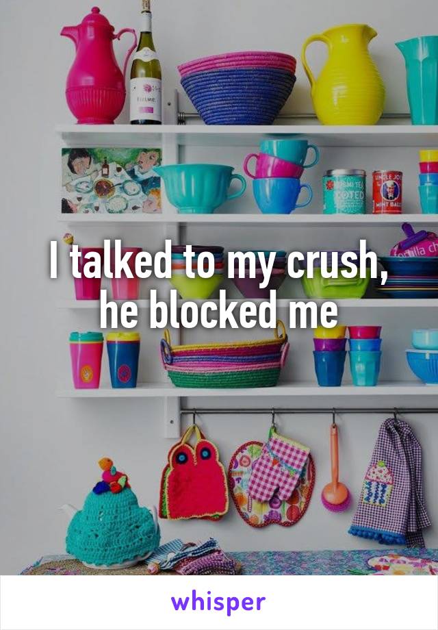 I talked to my crush, he blocked me
