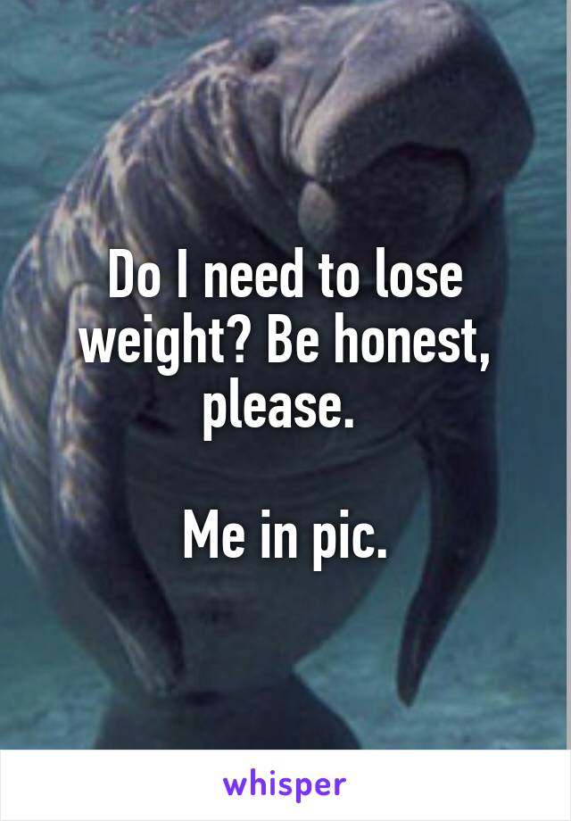 Do I need to lose weight? Be honest, please. 

Me in pic.