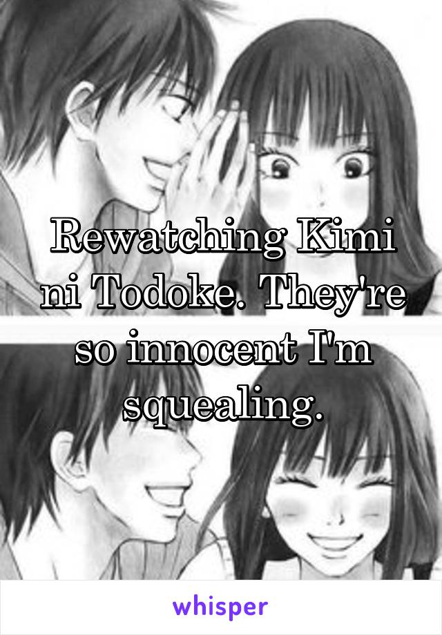 Rewatching Kimi ni Todoke. They're so innocent I'm squealing.