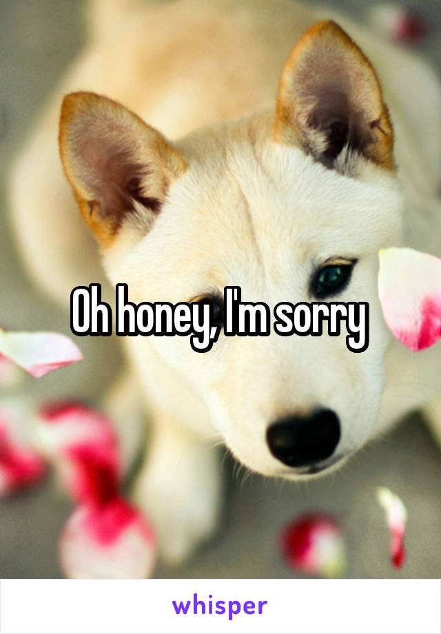 Oh honey, I'm sorry 