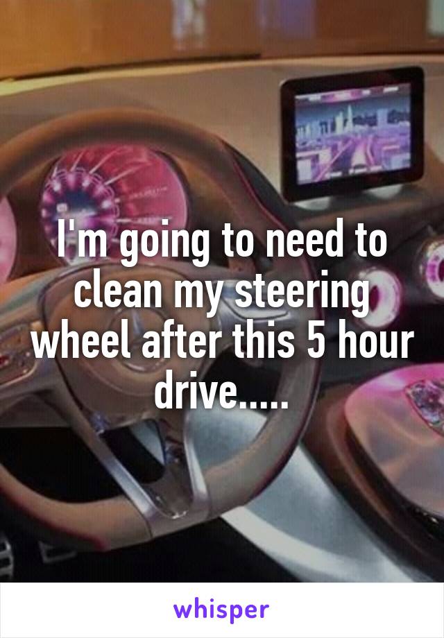 I'm going to need to clean my steering wheel after this 5 hour drive.....