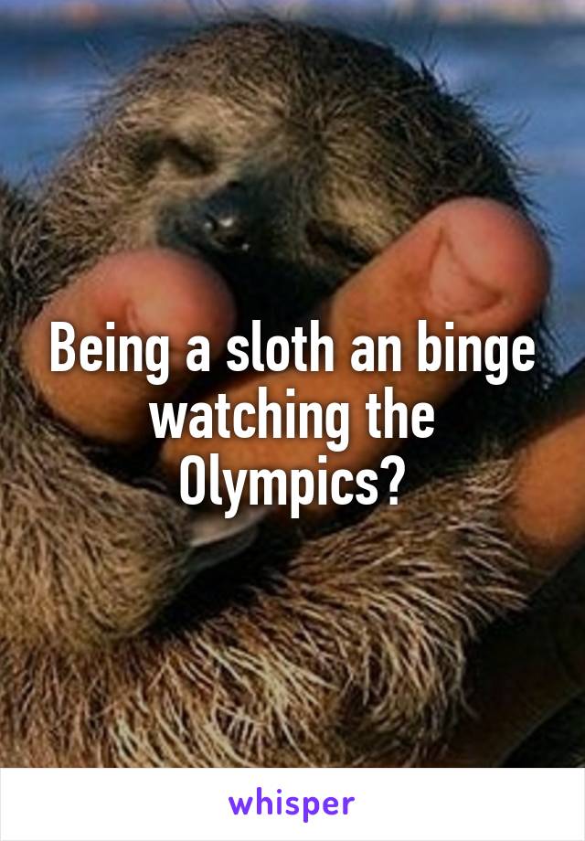 Being a sloth an binge watching the Olympics?