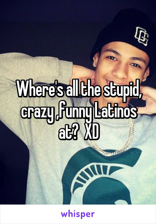 Where's all the stupid, crazy ,funny Latinos at?  XD