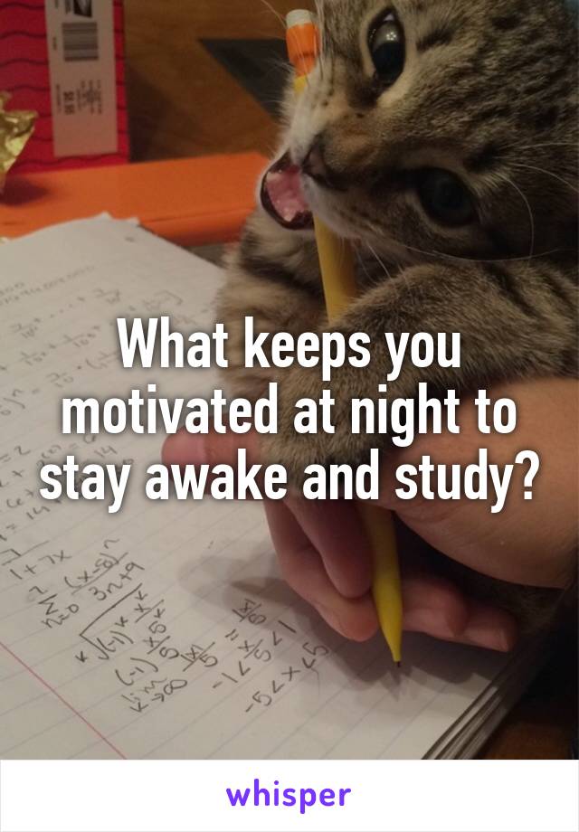What keeps you motivated at night to stay awake and study?