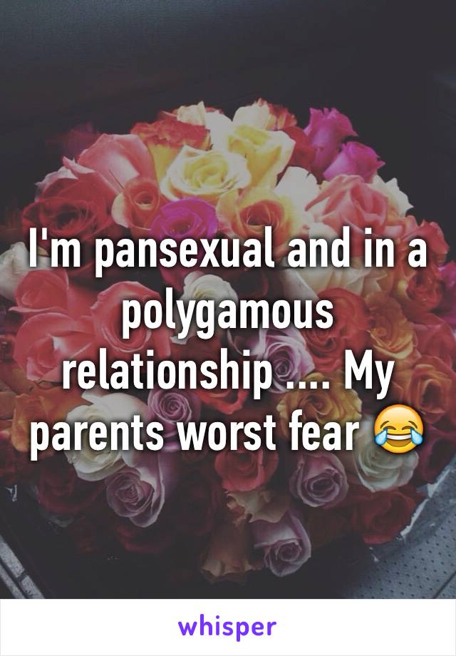 I'm pansexual and in a polygamous relationship .... My parents worst fear 😂