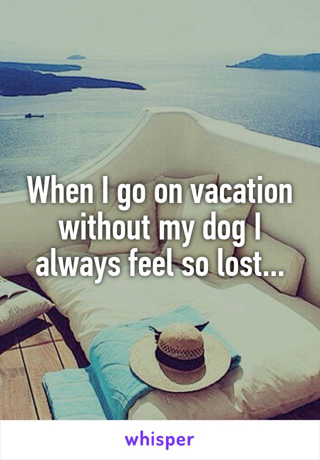 When I go on vacation without my dog I always feel so lost...