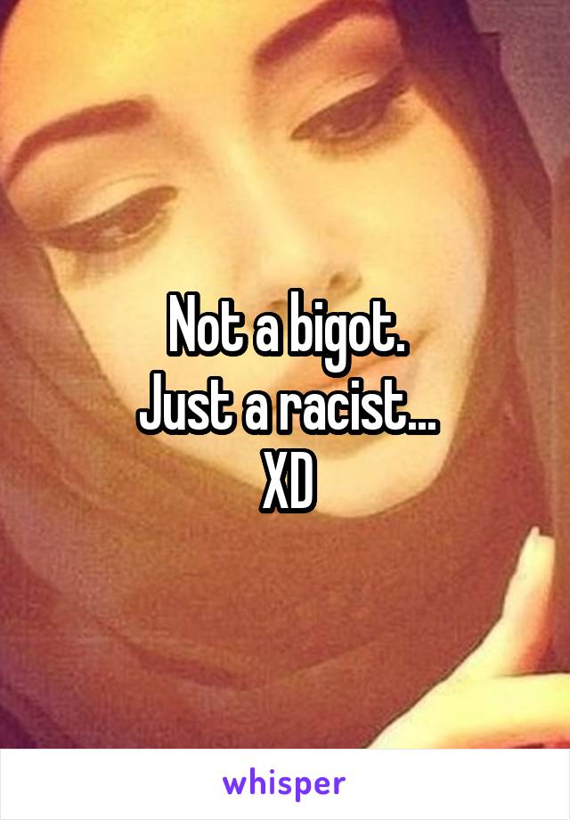 Not a bigot.
Just a racist...
XD