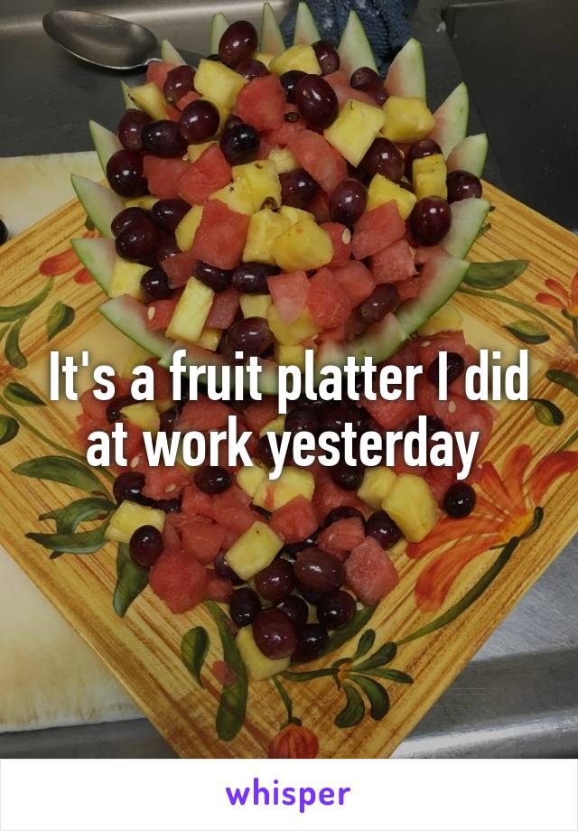 It's a fruit platter I did at work yesterday 