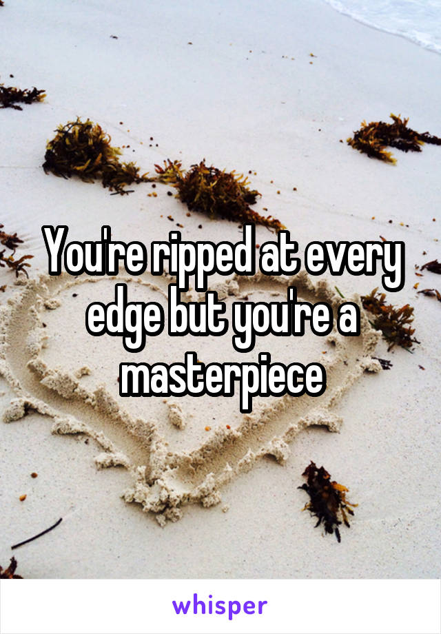 You're ripped at every edge but you're a masterpiece