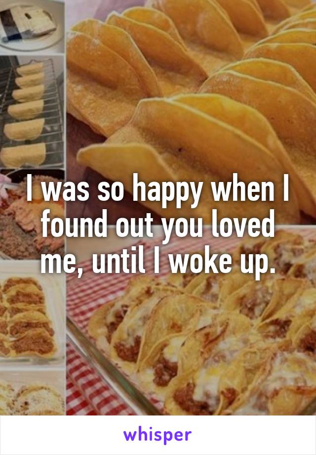 I was so happy when I found out you loved me, until I woke up.