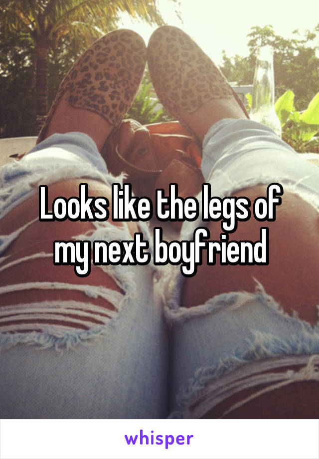 Looks like the legs of my next boyfriend