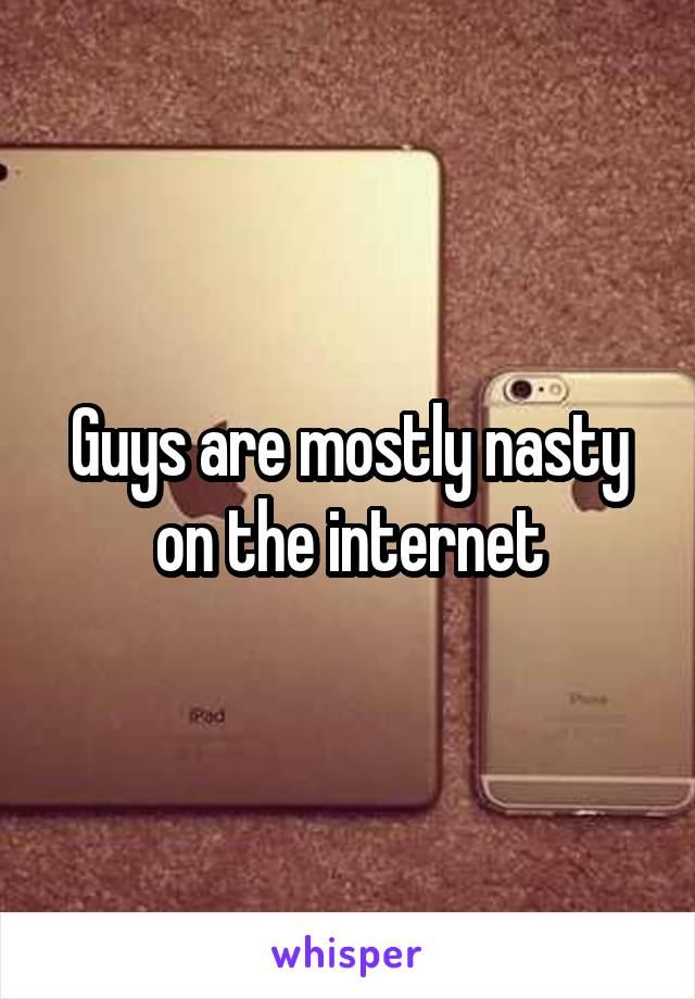 Guys are mostly nasty on the internet