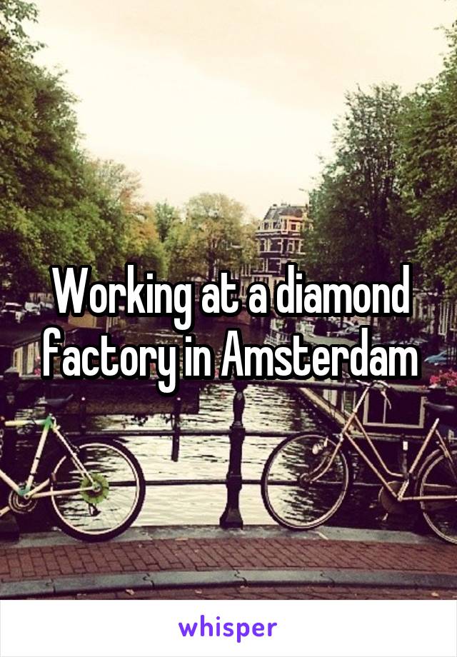 Working at a diamond factory in Amsterdam