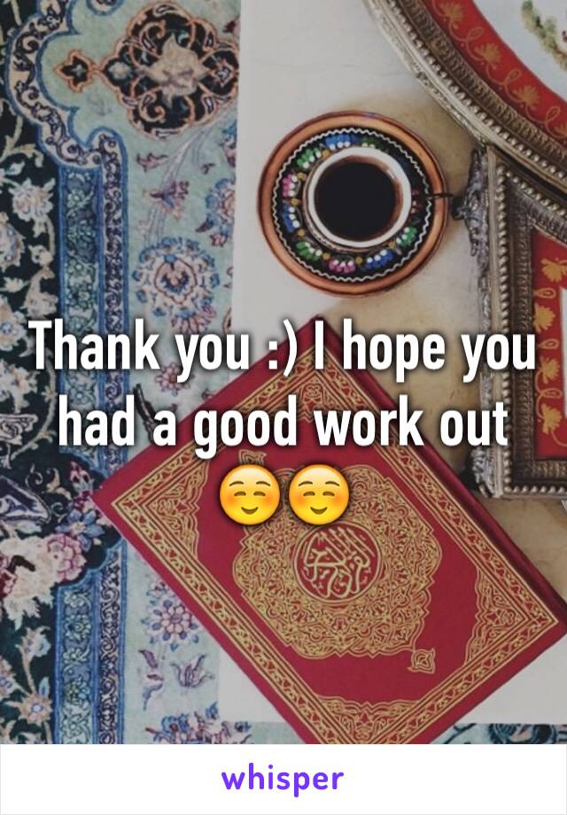Thank you :) I hope you had a good work out ☺️☺️