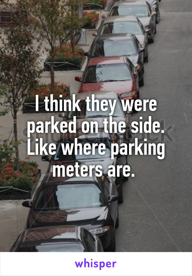 I think they were parked on the side. Like where parking meters are. 