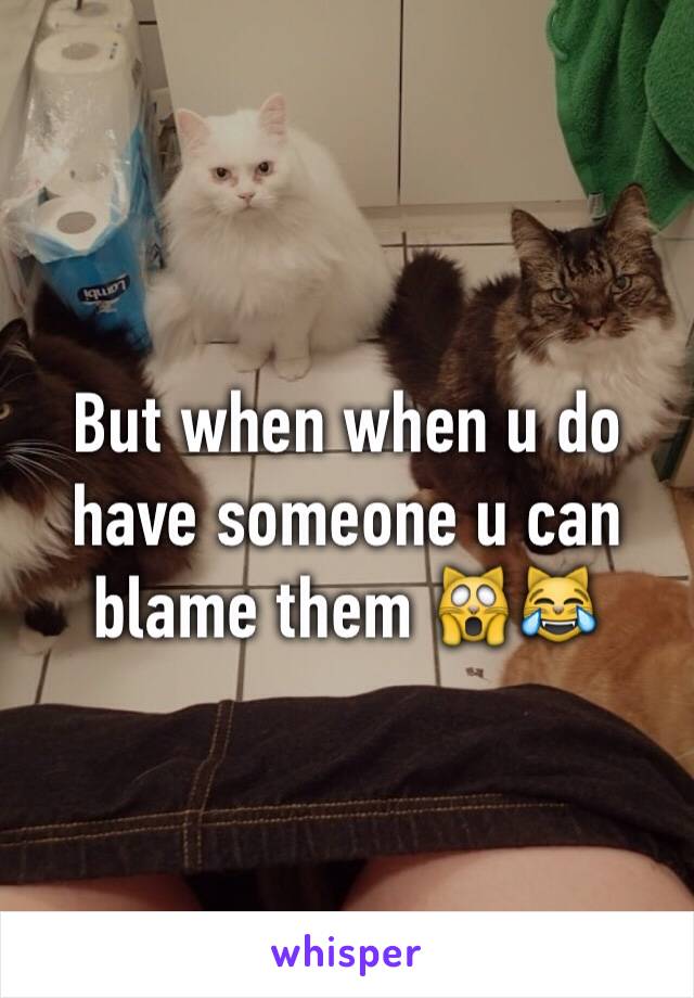 But when when u do have someone u can blame them 🙀😹
