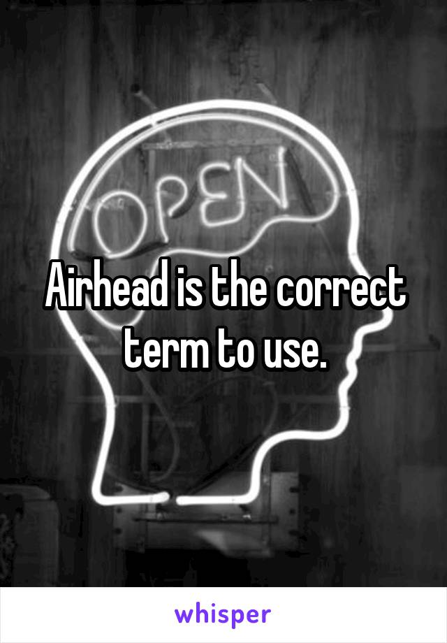 Airhead is the correct term to use.