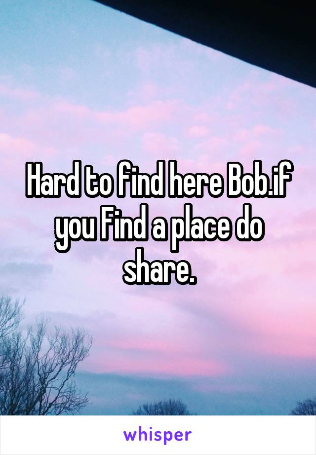Hard to find here Bob.if you Find a place do share.