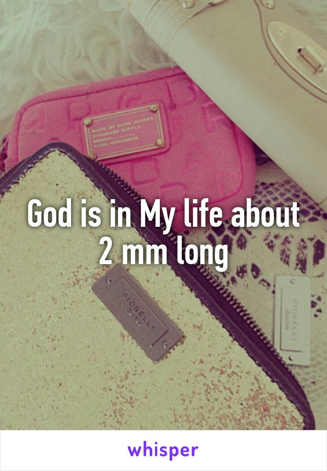 God is in My life about 2 mm long