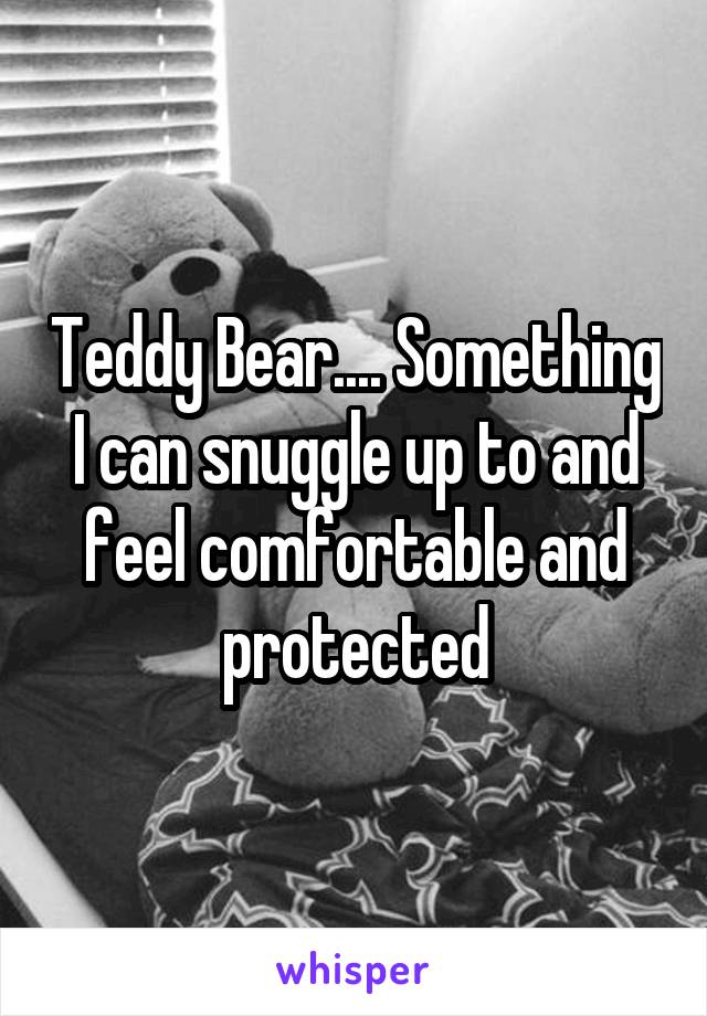 Teddy Bear.... Something I can snuggle up to and feel comfortable and protected