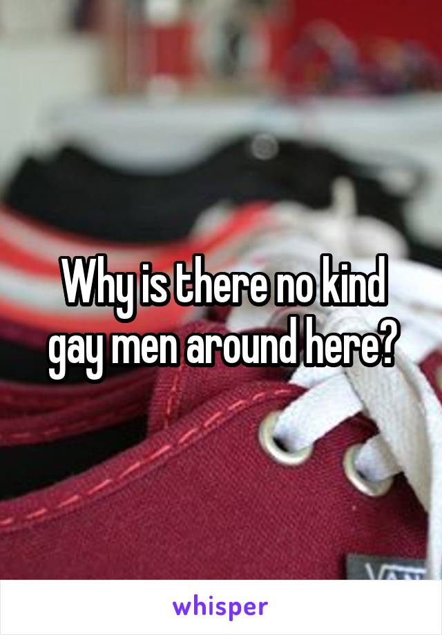 Why is there no kind gay men around here?